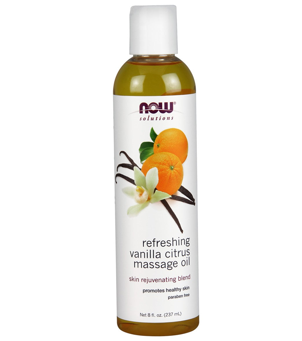 NOW Refreshing Vanilla Citrus Massage Oil 8 oz