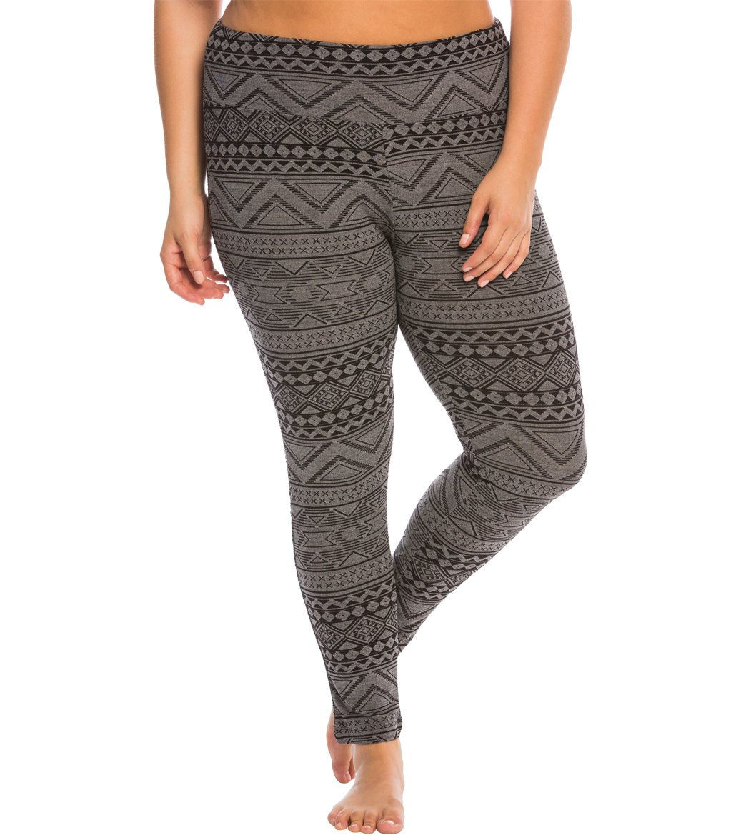 Marika Plus Size Jacquard Novelty Knit Yoga Leggings