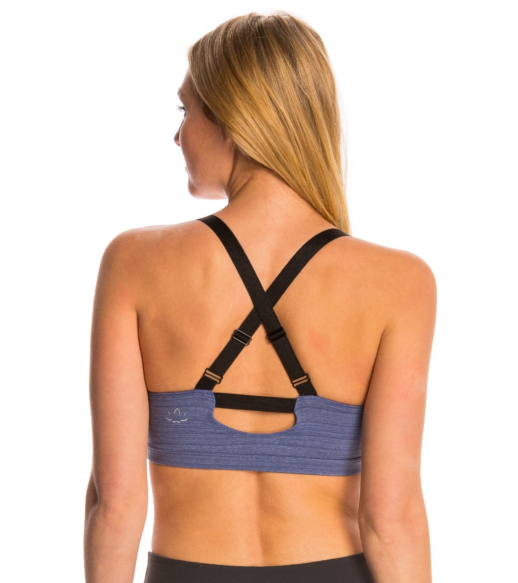 Beyond Yoga Stripe Shirred Crossback Yoga Sports Bra